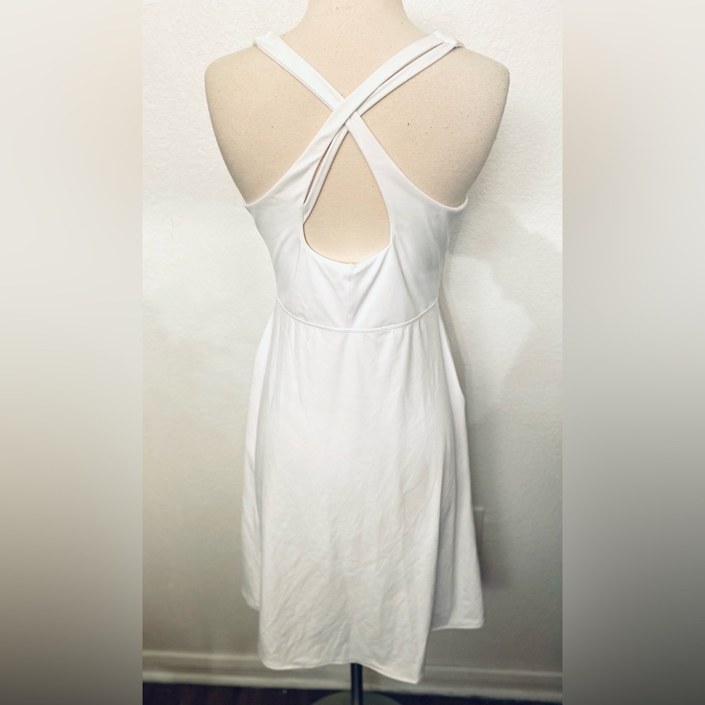 Amazon White Sleeveless A-Line crisscross dress - Picture 2 of 2